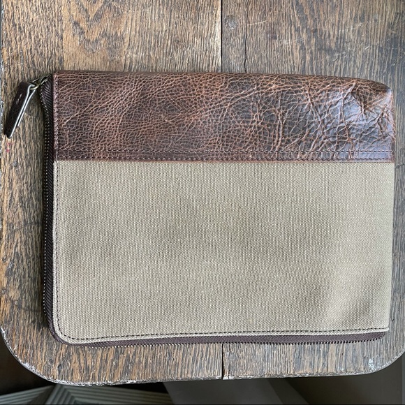 House of Jack Brown Leather and Canvas Wallet bag - Picture 10 of 13